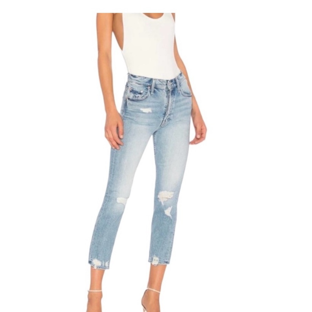 MOTHER The Tomcat Distressed Button Fly Jeans in The Confession Size 25